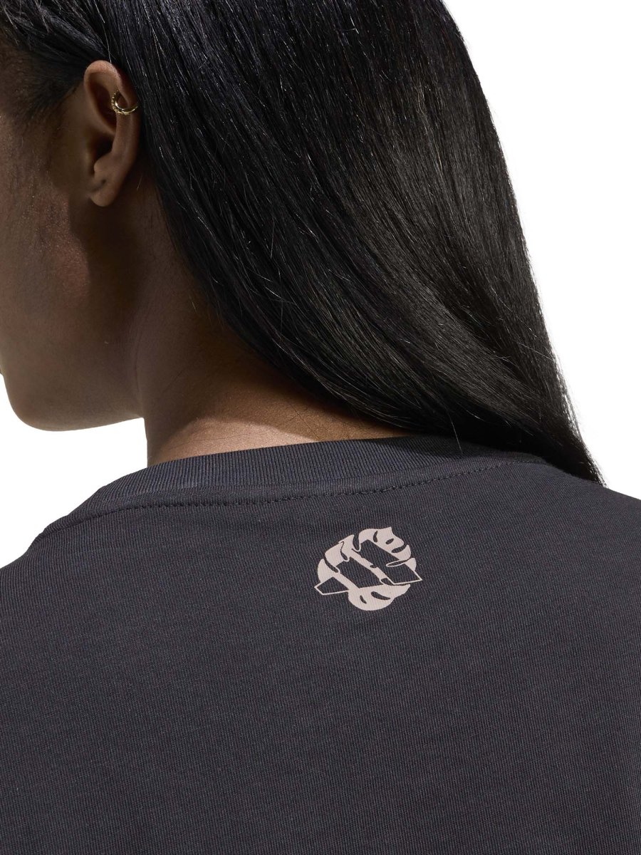 T-SHIRT CON GRAFICA ANIMALIER ADIDAS DA DONNA NERO - immagine 5