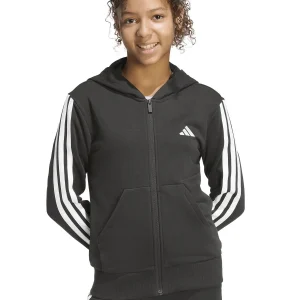 FELPA NERA ADIDAS CON CAPPUCCIO+ZIP DA BAMBINA