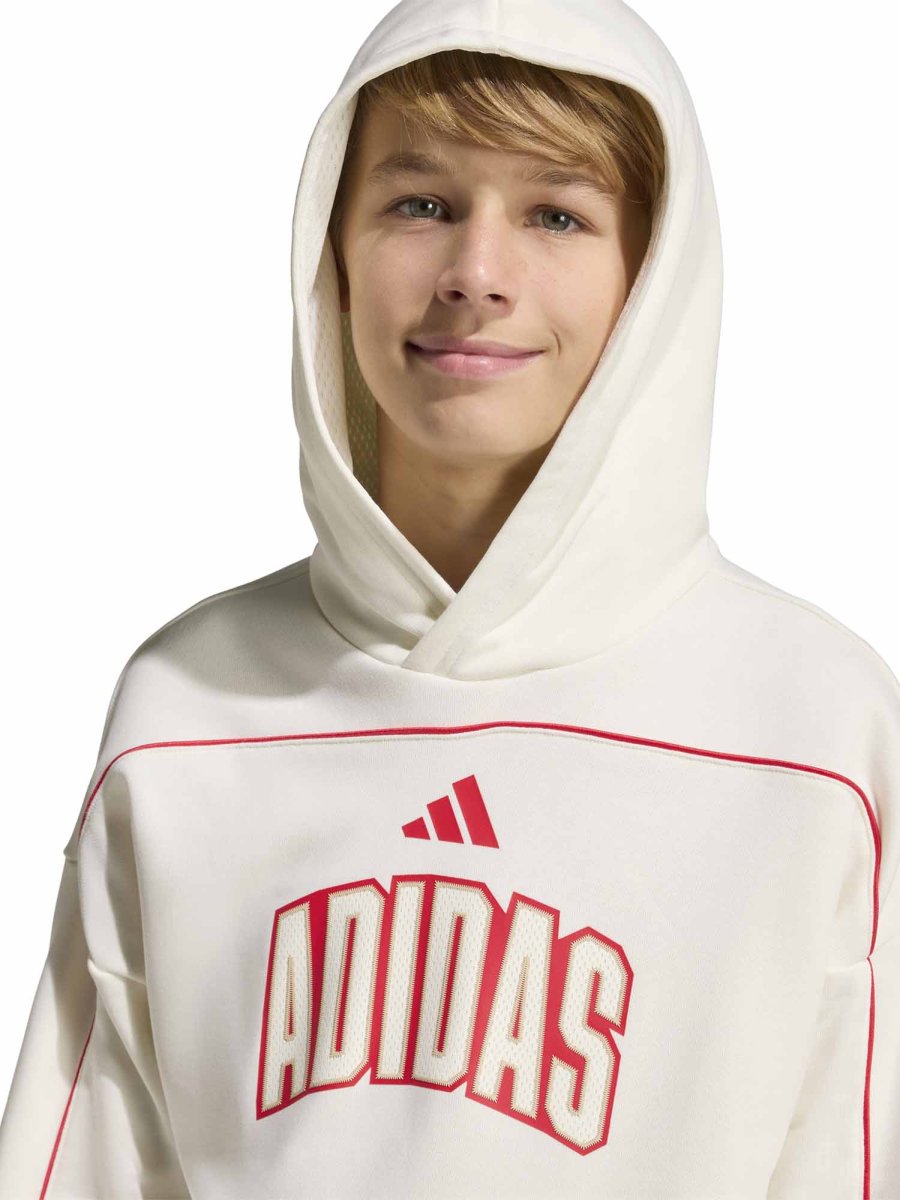 FELPA PANNA ADIDAS CON CAPPUCCIO JUNIOR UNISEX - immagine 5