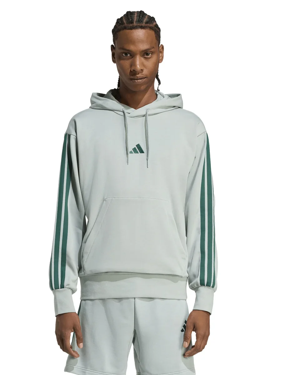 FELPA VERDE ADIDAS FULL-TOUCH 3STRIPES DA UOMO - immagine 2