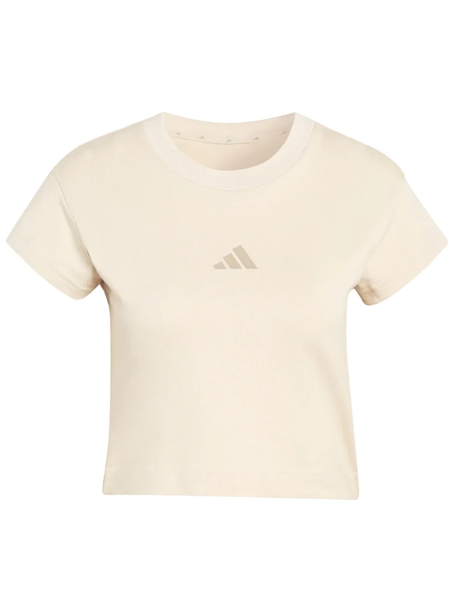 T-SHIRT CROP BEIGE ADIDAS DA DONNA - immagine 3