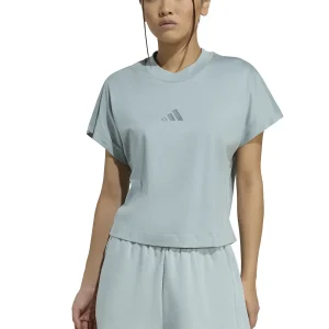 T-SHIRT CROP ADIDAS DA DONNA VERDE SALVIA