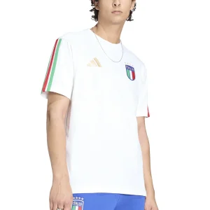 T-SHIRT CALCIO BIANCA ADIDAS FIGC DNA ITALIA  DA UOMO