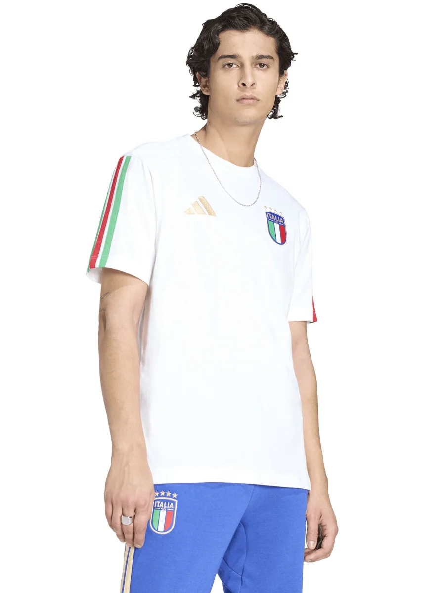 T-SHIRT CALCIO BIANCA ADIDAS FIGC DNA ITALIA DA UOMO