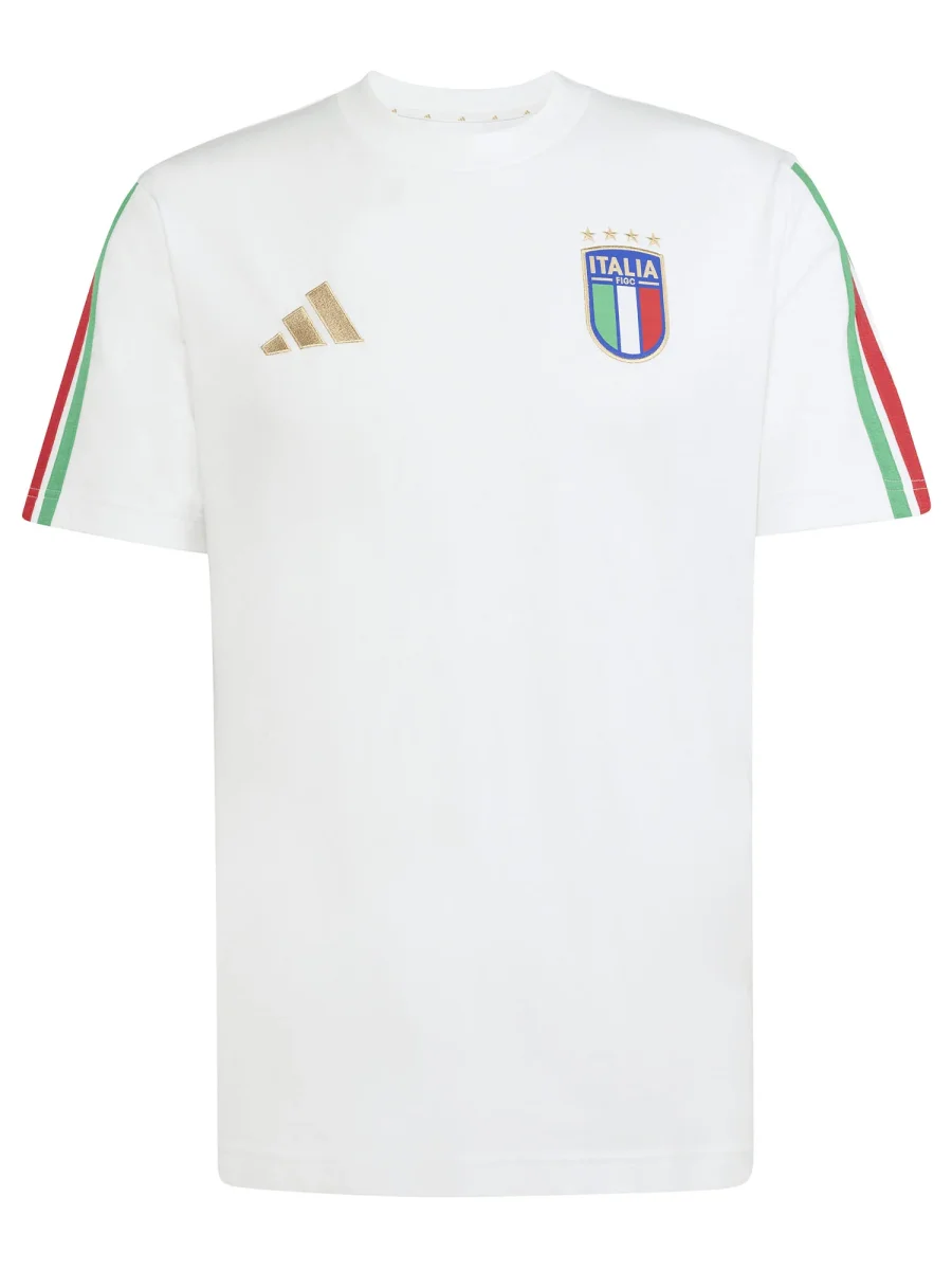 T-SHIRT CALCIO BIANCA ADIDAS FIGC DNA ITALIA DA UOMO - immagine 3