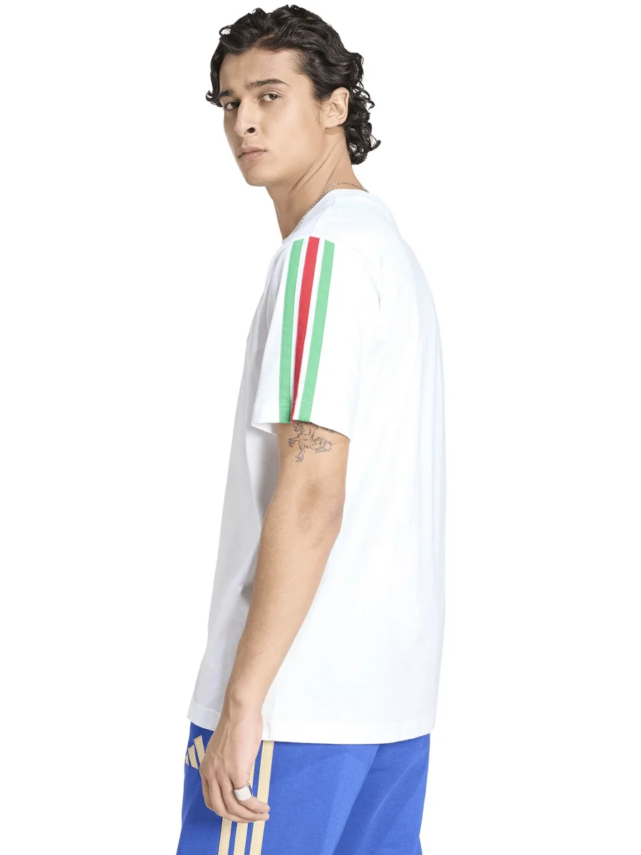 T-SHIRT CALCIO BIANCA ADIDAS FIGC DNA ITALIA DA UOMO - immagine 4