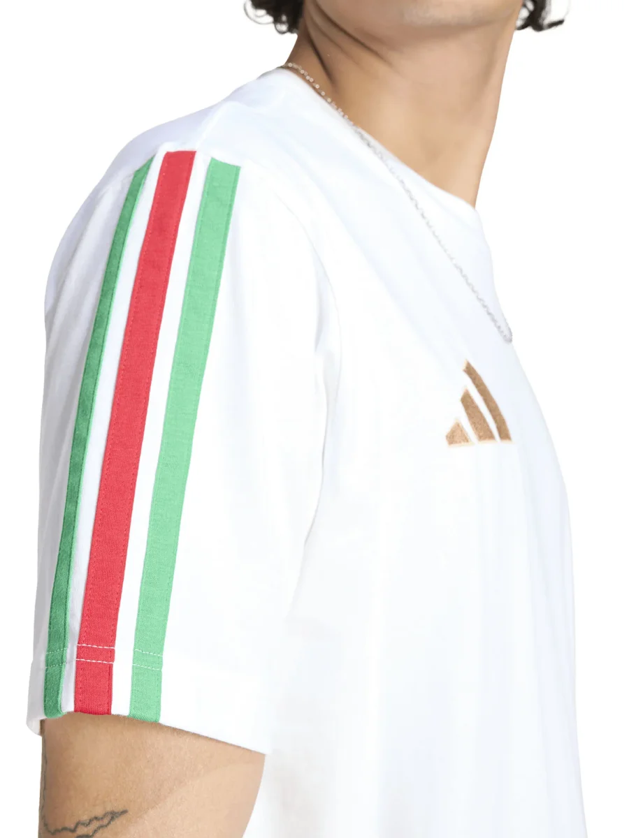 T-SHIRT CALCIO BIANCA ADIDAS FIGC DNA ITALIA DA UOMO - immagine 5