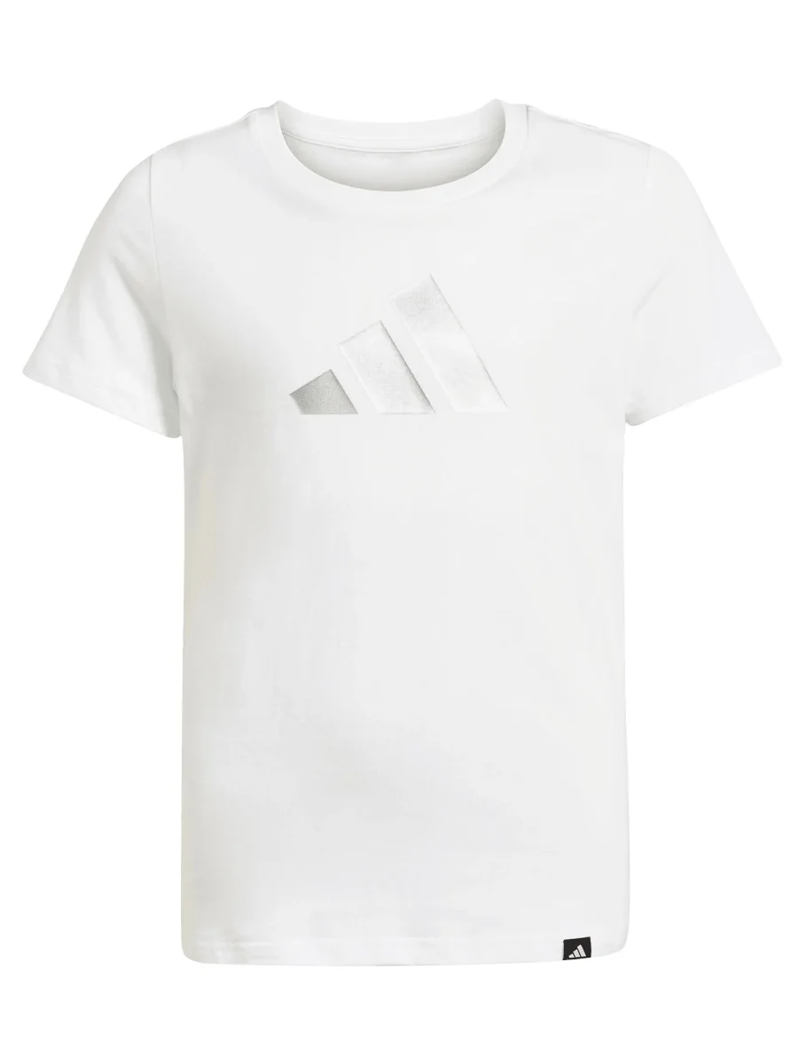 T-SHIRT BIANCA ADIDAS CON LOGO GLAMOUR DA BAMBINA - immagine 3