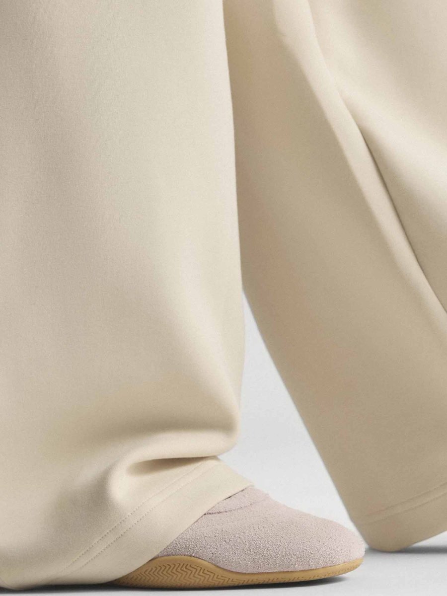 PANTALONE A GAMBA DRITTA ADIDAS DA DONNA BEIGE - immagine 7