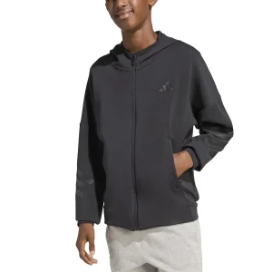 FELPA NERA ADIDAS CON CAPPUCCIO+ZIP DA BAMBINO