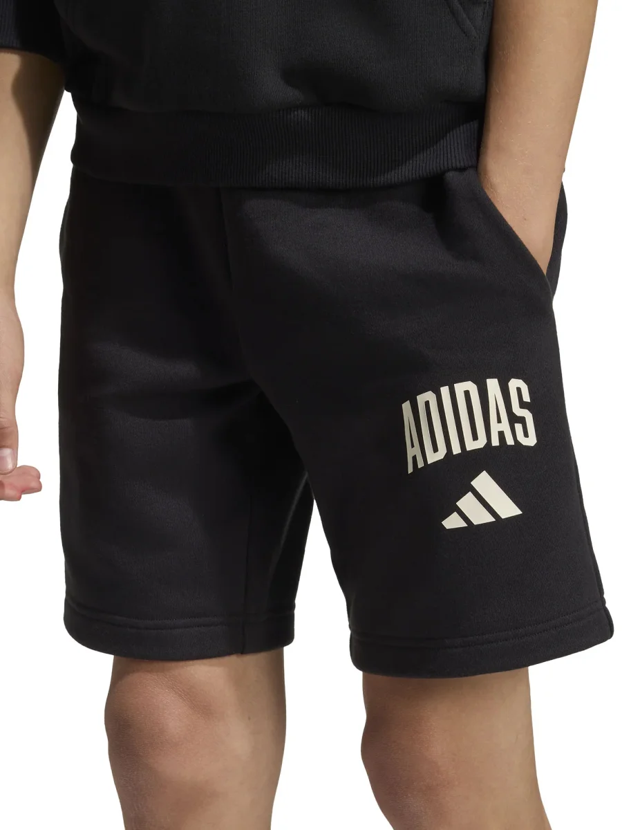 SHORT NERO ADIDAS CON LOGO JUNIOR UNISEX - immagine 5