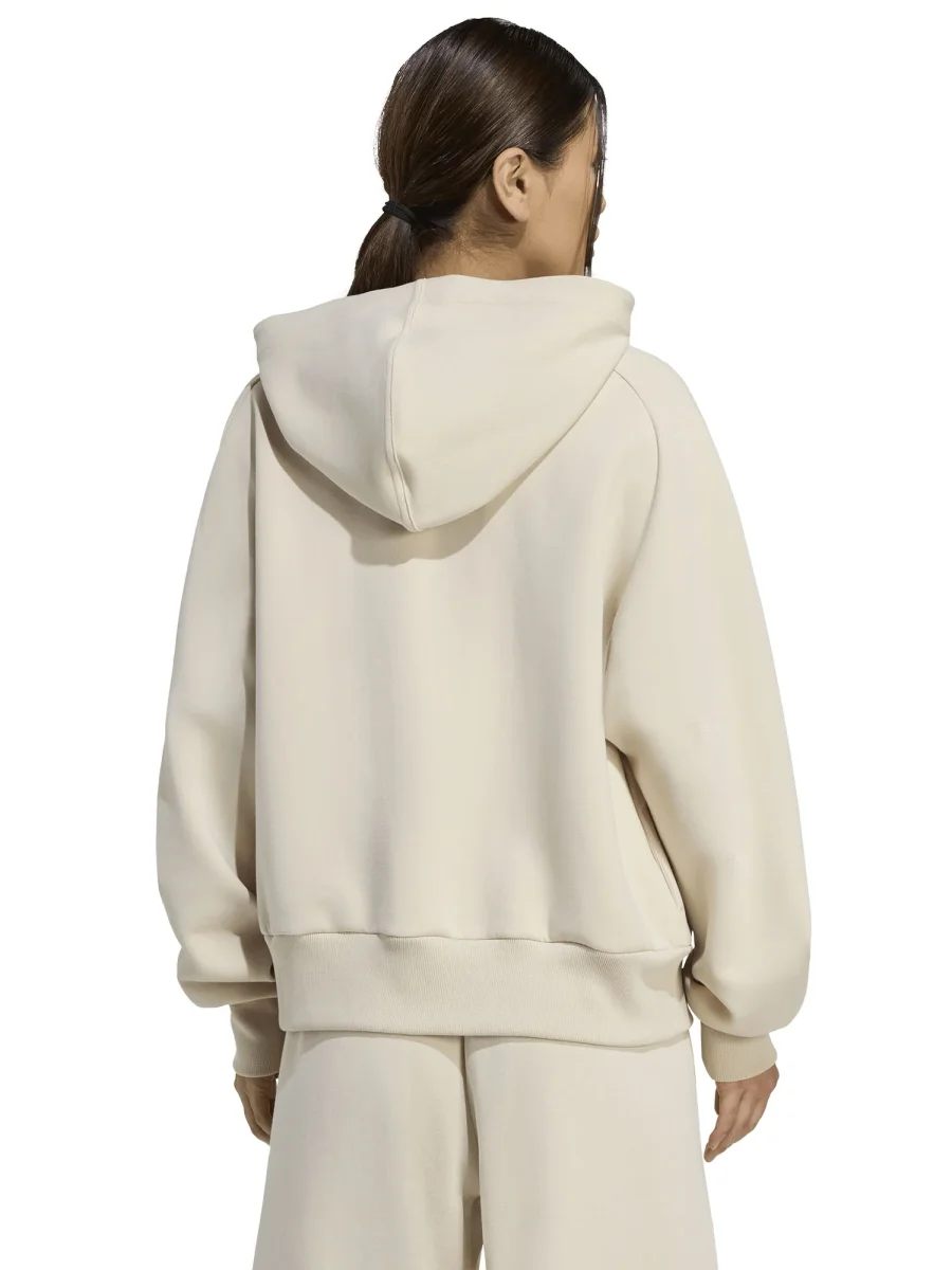 FELPA CON CAPPUCCIO E ZIP ADIDAS DA DONNA BEIGE - immagine 4