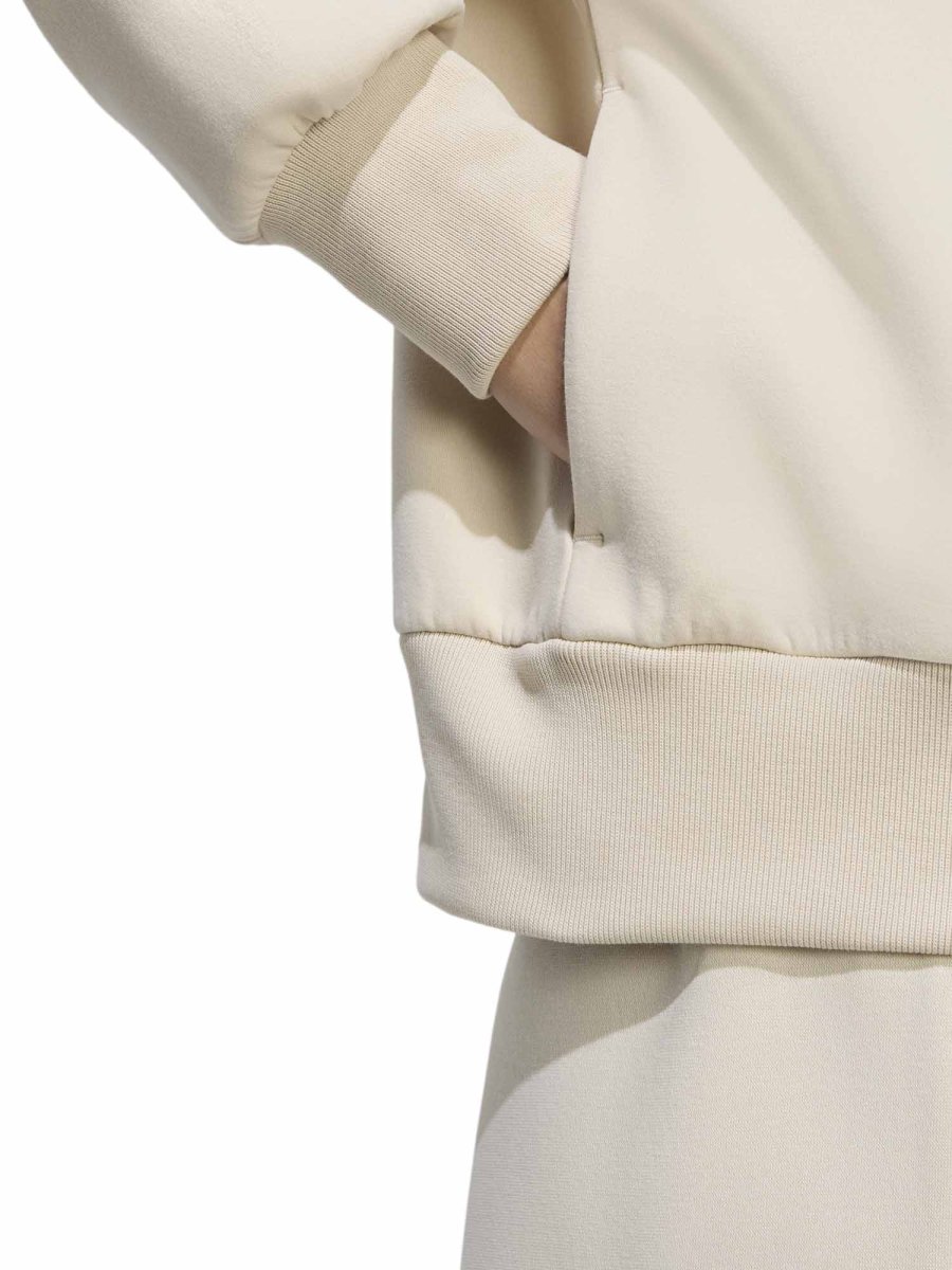 FELPA CON CAPPUCCIO E ZIP ADIDAS DA DONNA BEIGE - immagine 5