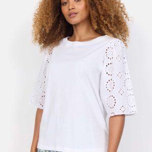 T-SHIRT BIANCA SOYA CONCEPT CON RICAMI DA DONNA