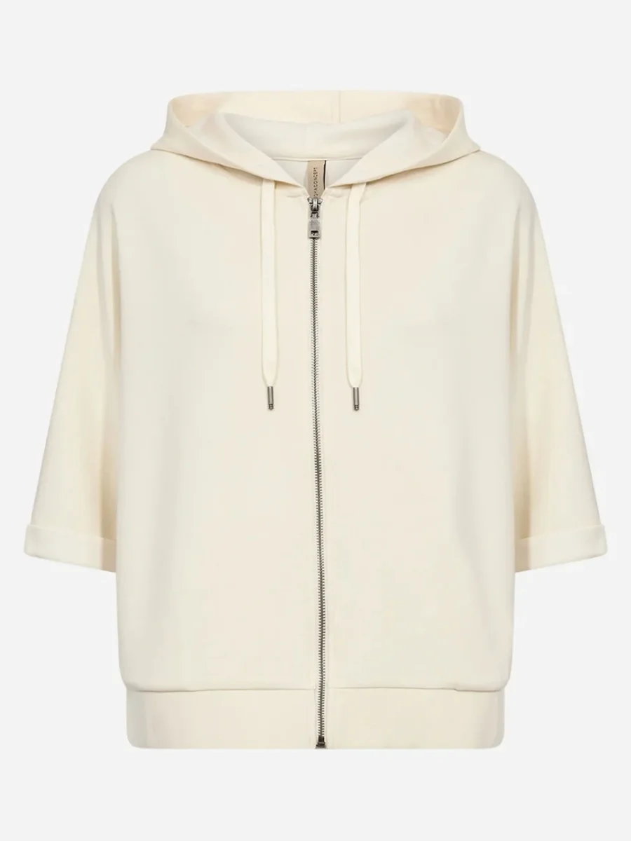 FELPA PANNA SOYA CONCEPT CON CAPPUCCIO E ZIP DA DONNA - immagine 3