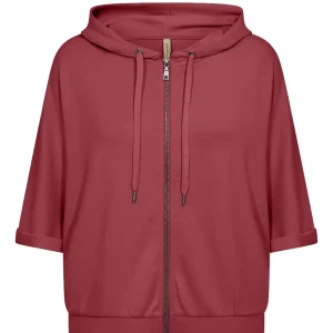 FELPA CILIEGIA SOYA CONCEPT CON CAPPUCCIO E ZIP DA DONNA