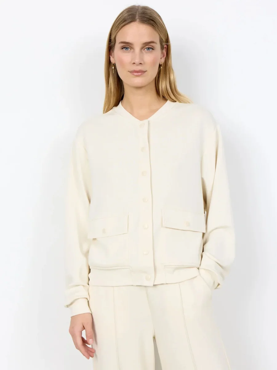 FELPA PANNA SOYA CONCEPT CON BOTTONI DA DONNA