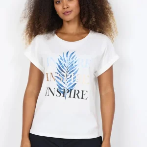 T-SHIRT BIANCO-BLU SOYA CONCEPT CON STAMPA DA DONNA
