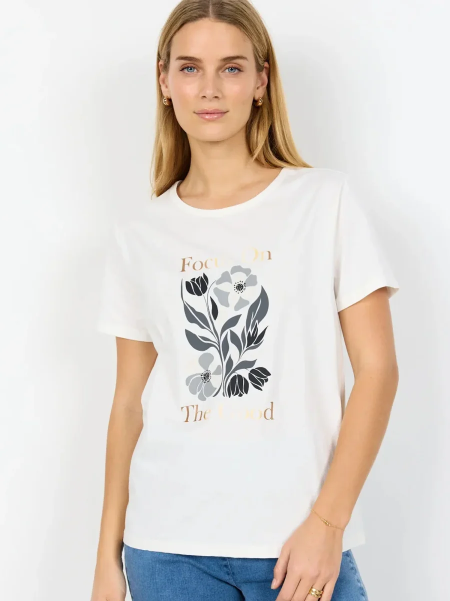 T-SHIRT PANNA-NERO SOYA CONCEPT DA DONNA - immagine 2