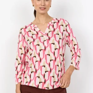 BLOUSA ROSA MULTICOLOR SOYA CONCEPT COLLO A V DA DONNA