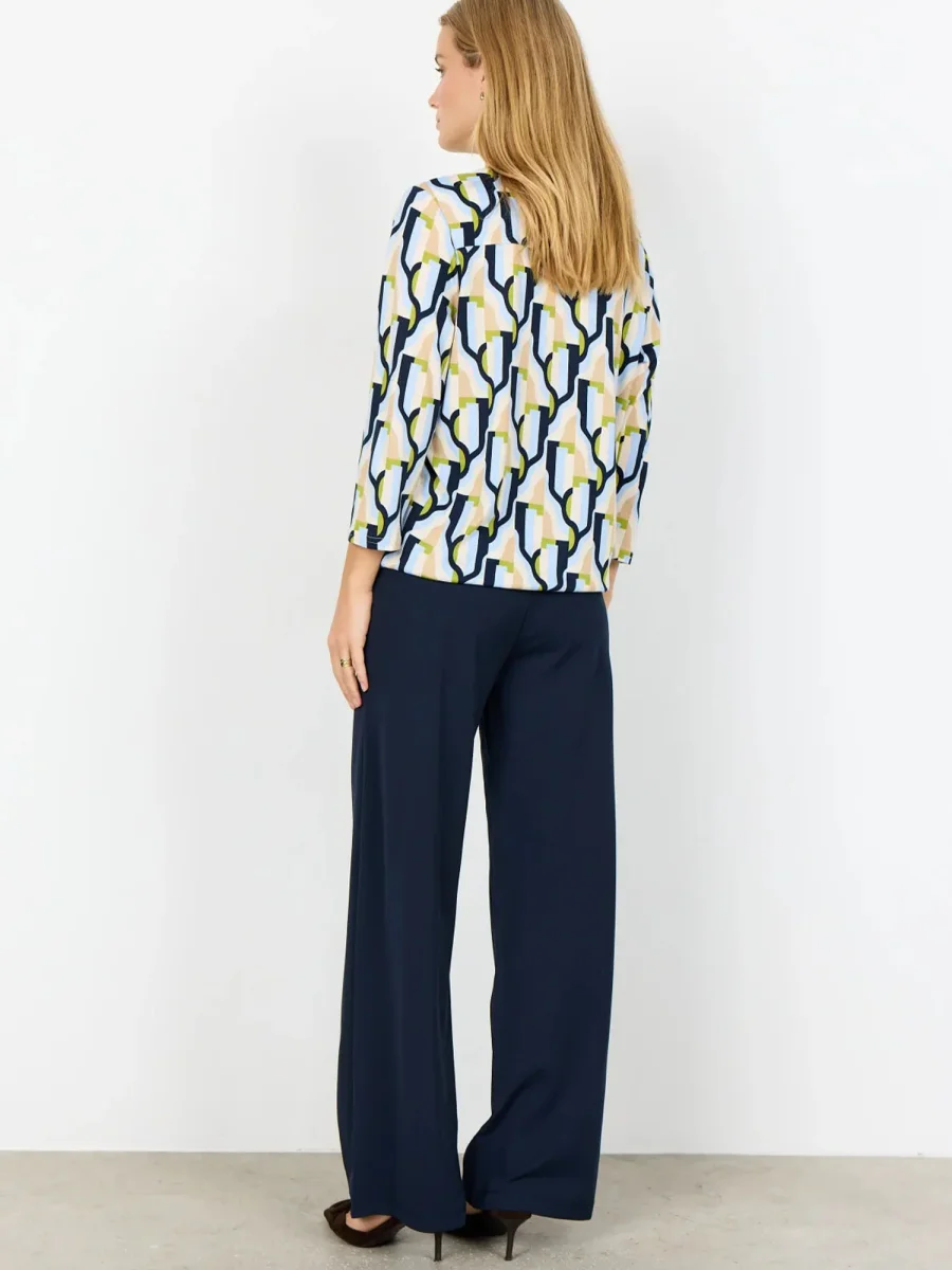 BLOUSA BLU MULTICOLOR SOYA CONCEPT COLLO A V DA DONNA - immagine 4