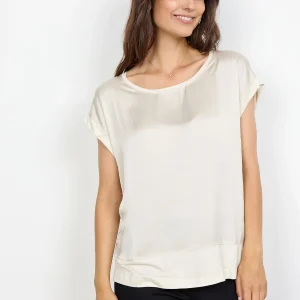 T-SHIRT NUDE SOYA CONCEPT CON SCOLLO ROTONDO DA DONNA