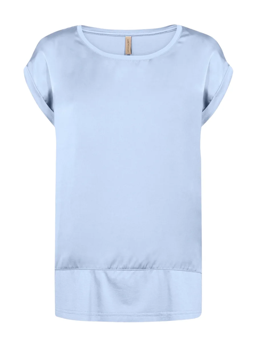 T-SHIRT AZZURRO SOYA CONCEPT CON SCOLLO ROTONDO DA DONNA
