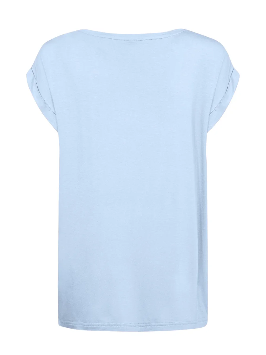 T-SHIRT AZZURRO SOYA CONCEPT CON SCOLLO ROTONDO DA DONNA - immagine 3