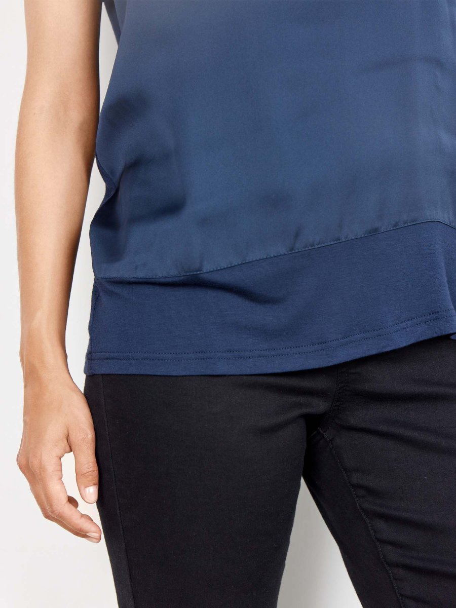 T-SHIRT BLU SOYA CONCEPT CON SCOLLO ROTONDO DA DONNA - immagine 7