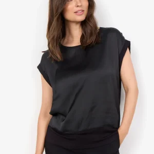 T-SHIRT NERA SOYA CONCEPT CON SCOLLO ROTONDO DA DONNA