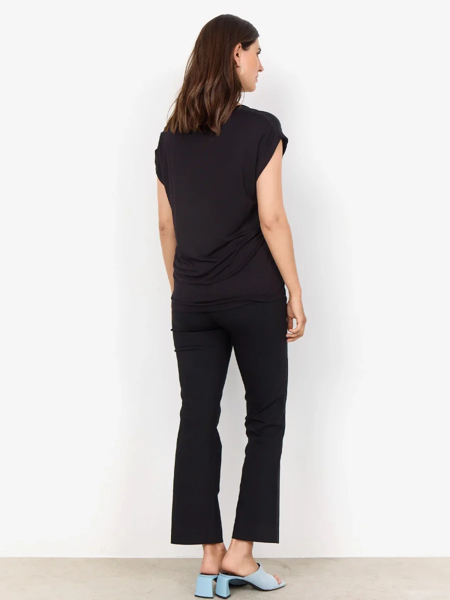 T-SHIRT NERA SOYA CONCEPT CON SCOLLO ROTONDO DA DONNA - immagine 4