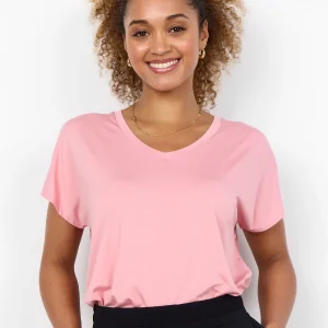 T-SHIRT ROSA SOYA CONCEPT CON COLLO A V DA DONNA