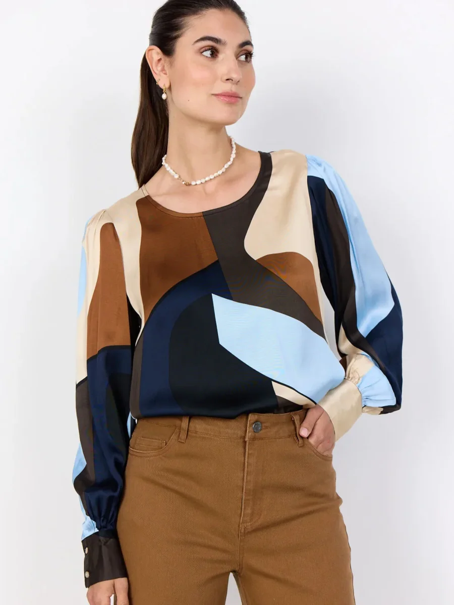 BLOUSA MULTICOLOR SOYA CONCEPT CON STAMPA DA DONNA - immagine 2