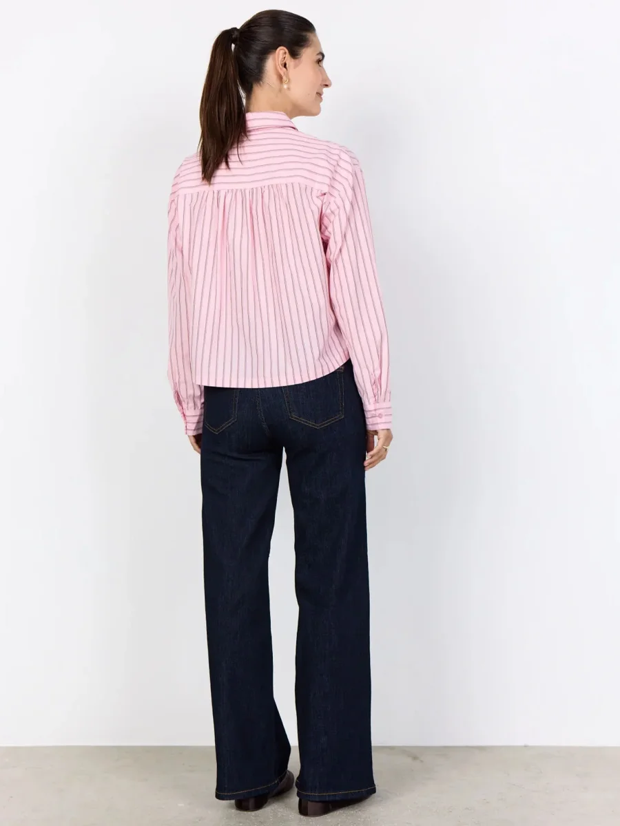 CAMICIA CROP ROSA SOYA CONCEPT A RIGHE DA DONNA - immagine 4