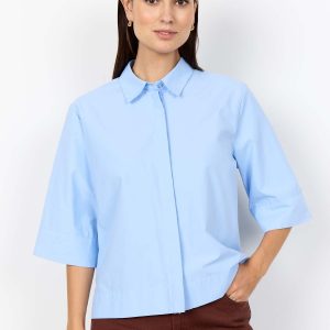 CAMICIA AZZURRA SOYA CONCEPT CON MANICHE 3/4 DA DONNA