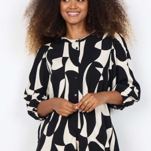 BLOUSA NERO-BIANCO SOYA CONCEPT CON BOTTONI DA DONNA