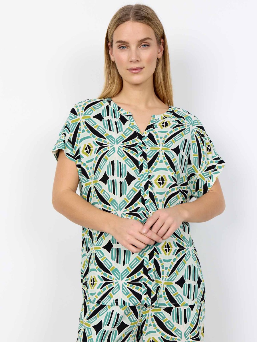 BLOUSA VERDE MULTICOLOR SOYA CONCEPT CASSIEL DA DONNA - immagine 2