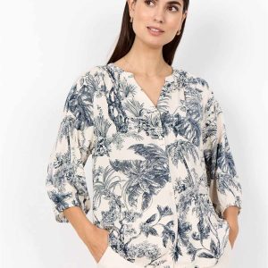 CAMICIA PANNA-BLU SOYA CONCEPT DA DONNA