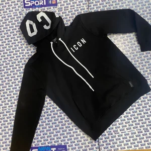 FELPA CON LOGO SUL CAPPUCCIO ICON