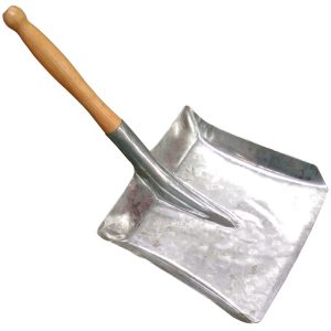 PALETTA PER CARBONE ZINCATA CON MANICO  cm. 23×23