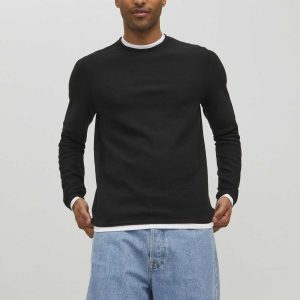 MAGLIA GIROCOLLO TWINN JACK&JONES DA UOMO NERO
