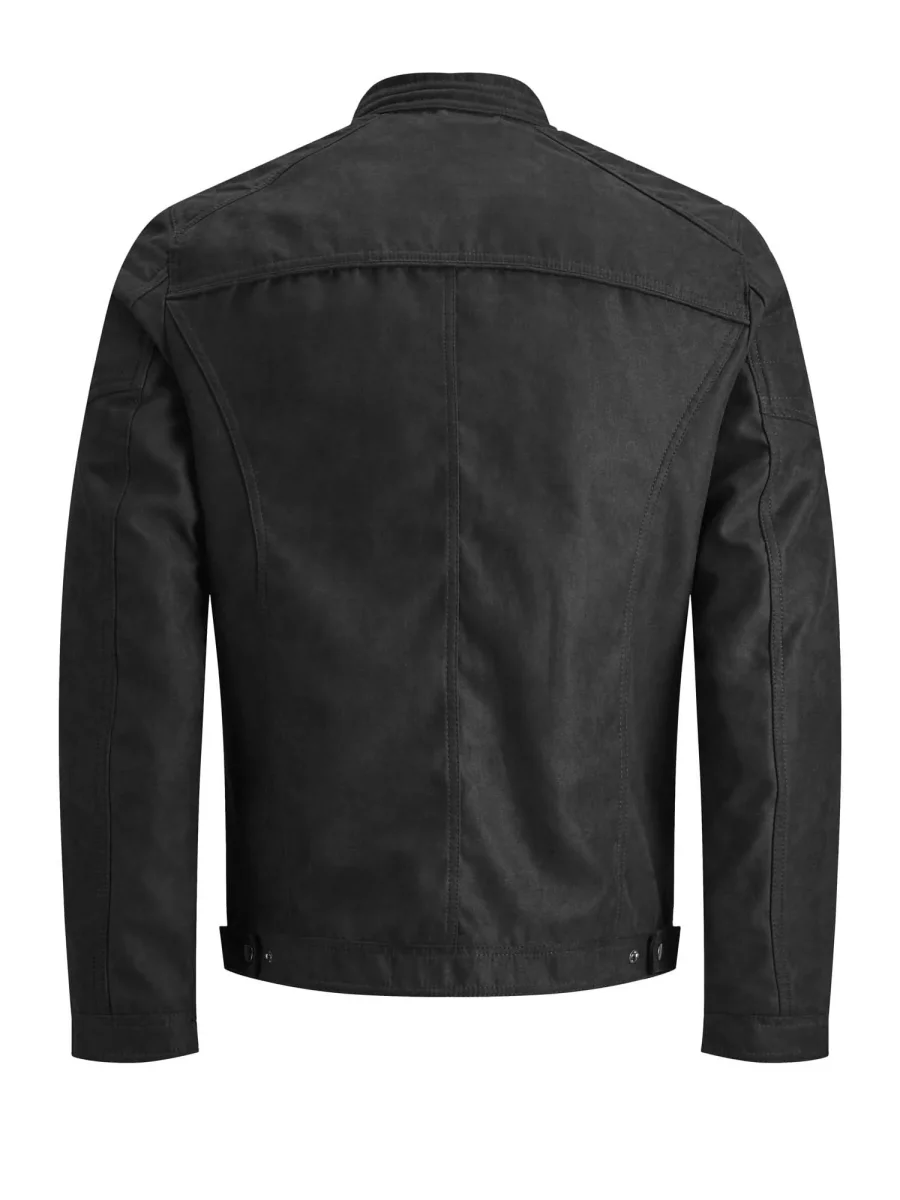 GIACCA IN ECOPELLE SCAMOSCIATA ROCKY JACK&JONES DA RAGAZZO NERO - immagine 3