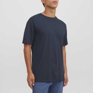 T-SHIRT BASIC GIROCOLLO JACK&JONES DA RAGAZZO BLU