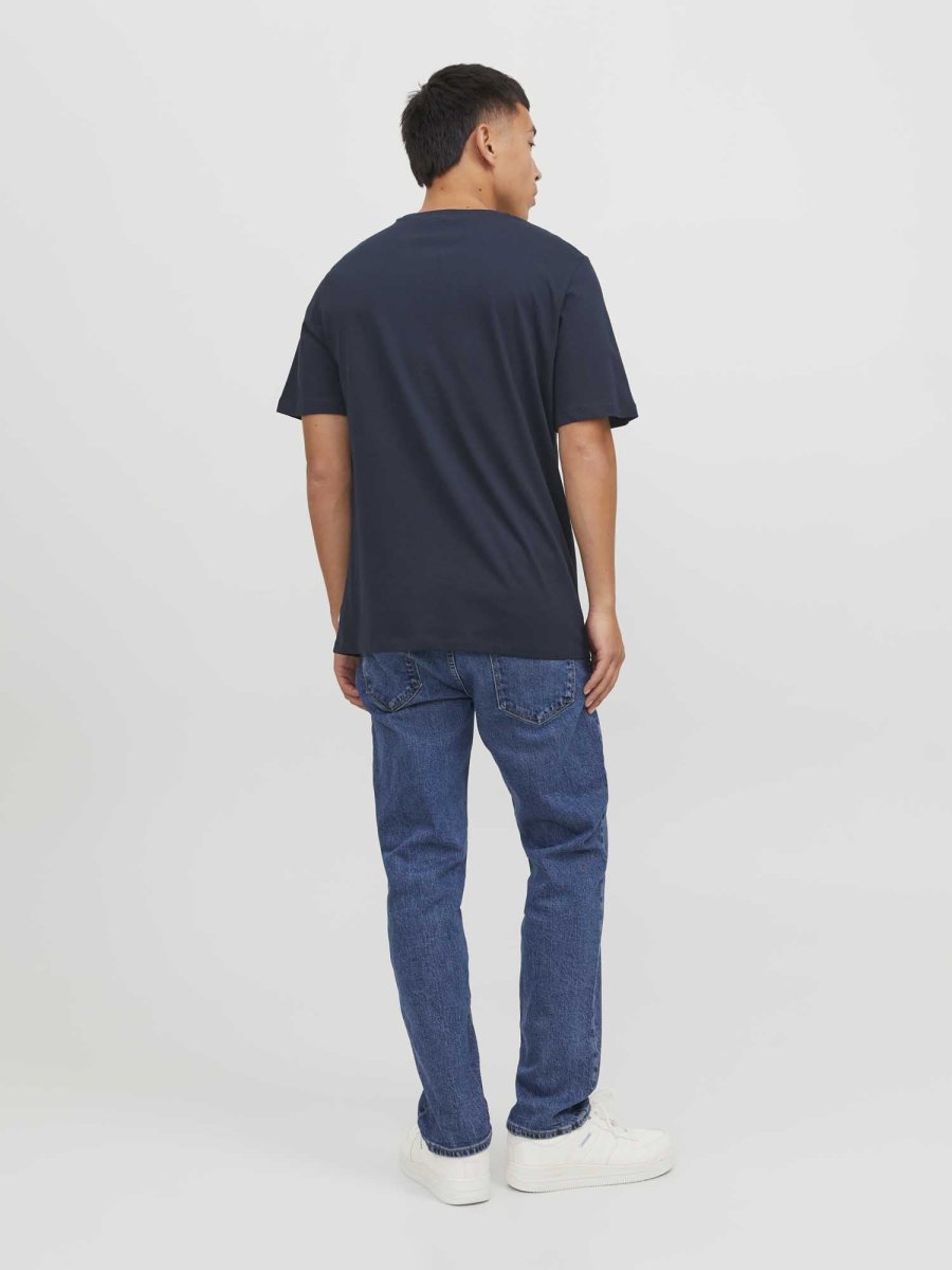 T-SHIRT BASIC GIROCOLLO JACK&JONES DA RAGAZZO BLU - immagine 4