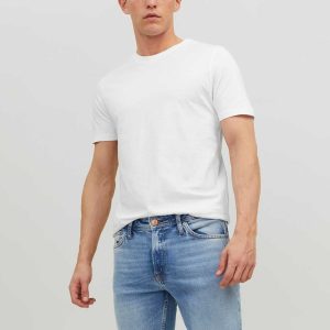Jack&Jones T-shirt manica corta da uomo bianca in cotone organico