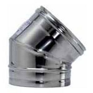 GOMITO A 45?INOX AISI 316 PER STUFA ? cm. 8