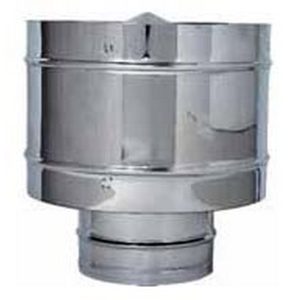 FUMAIOLO FISSO ANTIVENTO INOX Tondo (attacco maschio) ? cm. 18