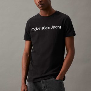 T-SHIRT CORE ISTITUT LOGO CALVIN KLEIN JEANS DA UOMO NERO