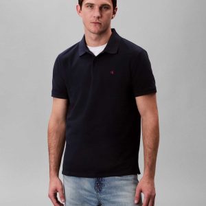 POLO BLU PIQUE CALVIN KLEIN JEANS DA UOMO