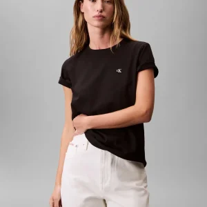 T-SHIRT GIROCOLLO CALVIN KLEIN DA DONNA NERO